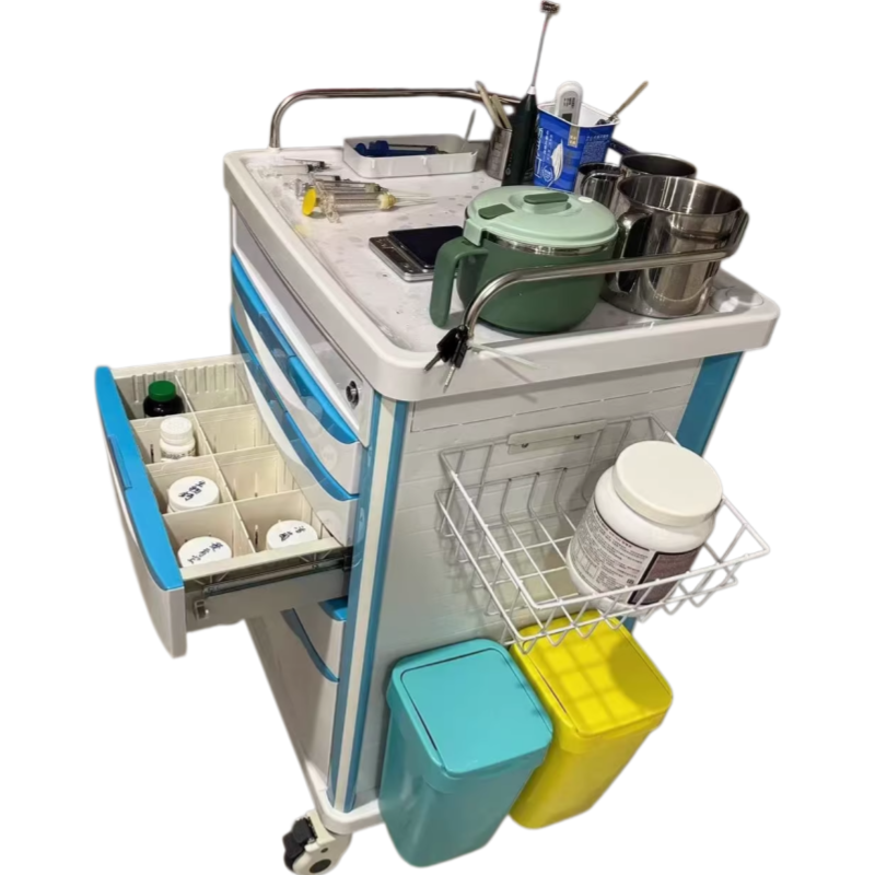 Nuoan Hospital Rescue Emergency Anesthesia Trolley for Medication / Nursing / Treatment / Medicine