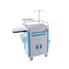 Nuoan ABS Emergency Crash Cart 2 Drawers Medical Resuscitation Trolley Hospital ICU Operating Room
