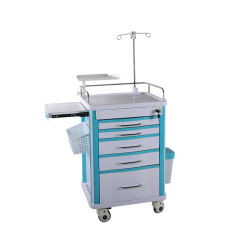 Nuoan ABS Emergency Crash Cart 5 Drawers Medical Resuscitation Trolley Hospital ICU Operating Room