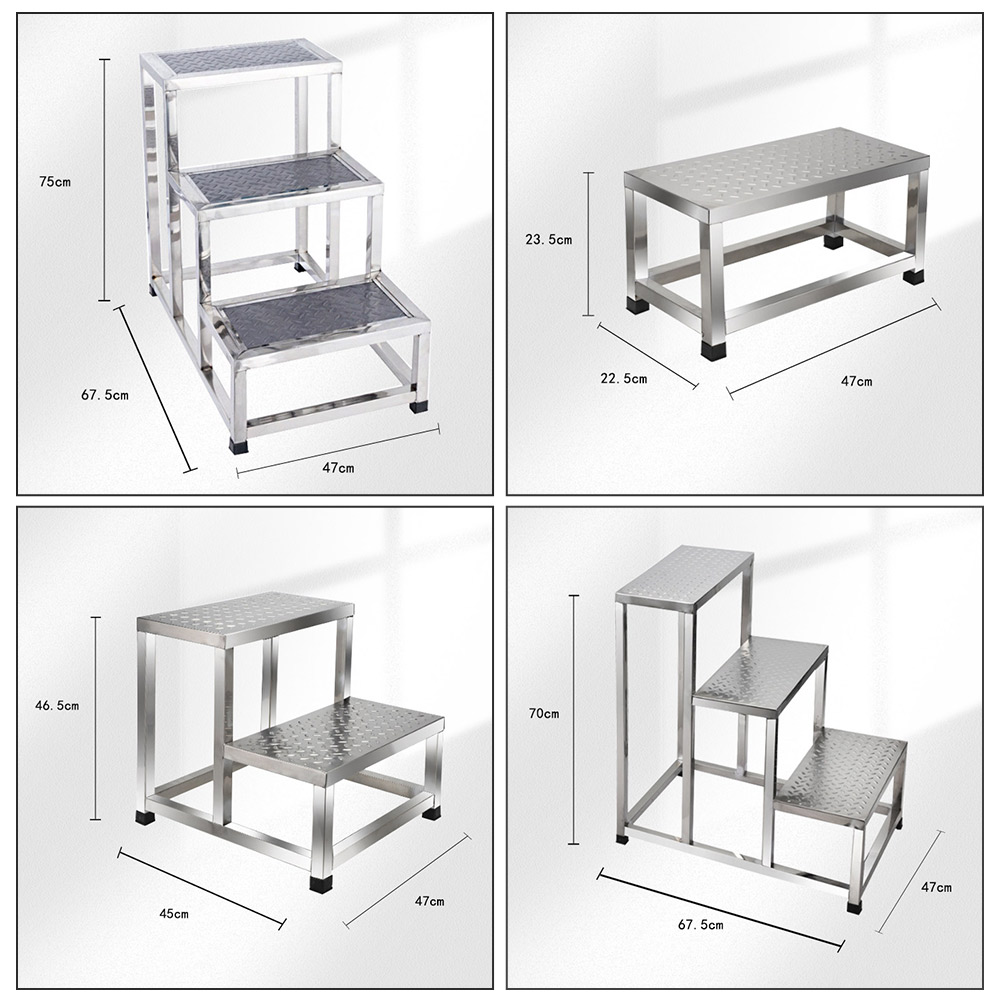 Hospital Exam Room Stainless Foot Stool Medical Hospital Foot Step Stool