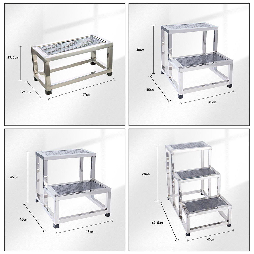 Hospital Exam Room Stainless Foot Stool Medical Hospital Foot Step Stool