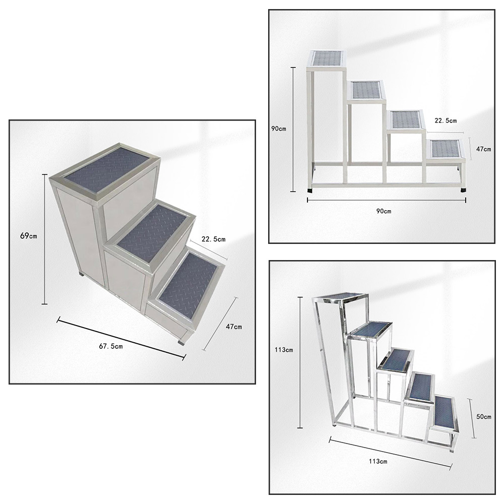 Hospital Exam Room Stainless Foot Stool Medical Hospital Foot Step Stool