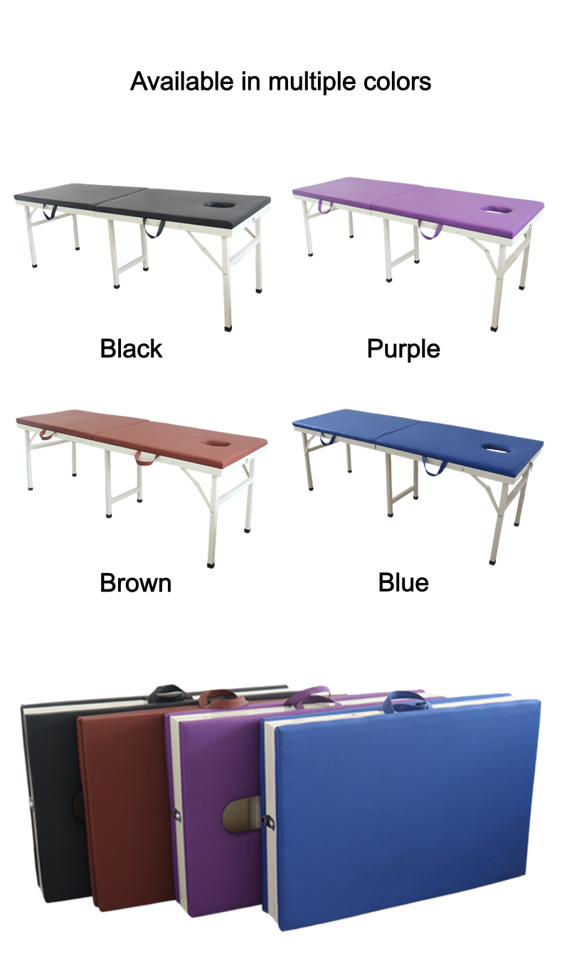 Six Leg Folding Massage Table Steel Frame Beauty Spa Therapy Tattoo Bed