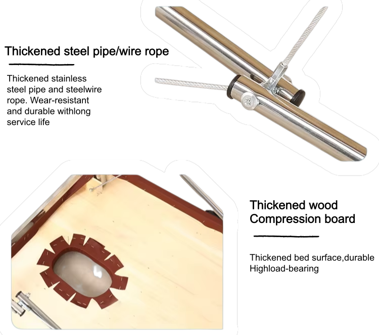 Portable Foldable Double-Bar Reinforced Stainless Steel Light Luxury Design Massage Bed for Beauty and Clinic Use