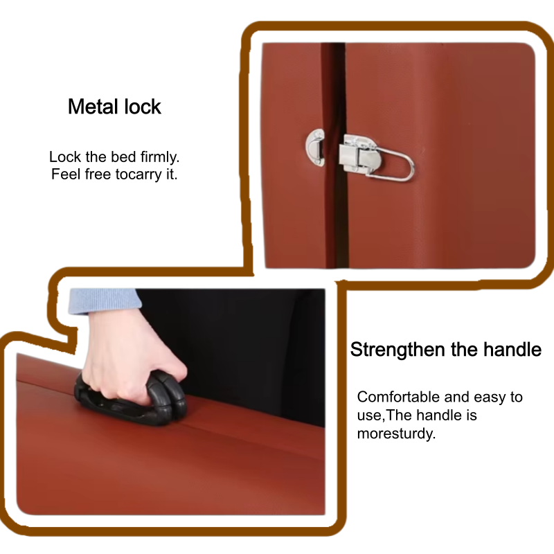 Portable Foldable Double-Bar Reinforced Stainless Steel Light Luxury Design Massage Bed for Beauty and Clinic Use