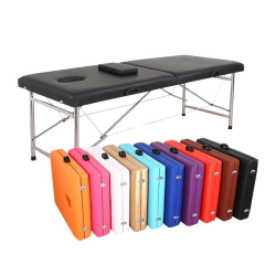 Portable Foldable Double-Bar Reinforced Stainless Steel Light Luxury Design Massage Bed for Beauty and Clinic Use