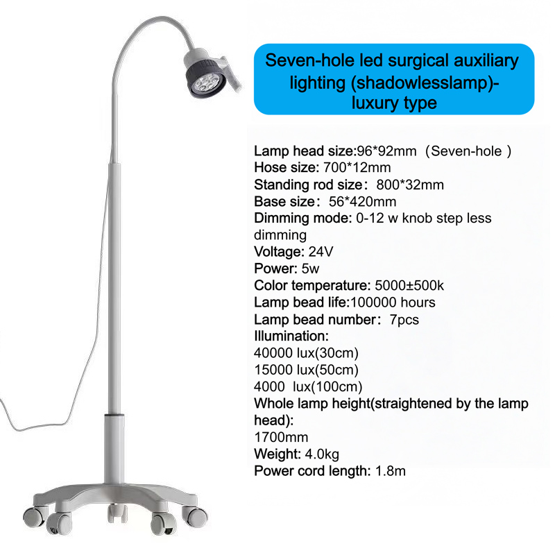 CE & ISO Certified LED Hospital Exam Light - Electric-Powered Mobile Light with Durable Metal Frame & 360° Positioning