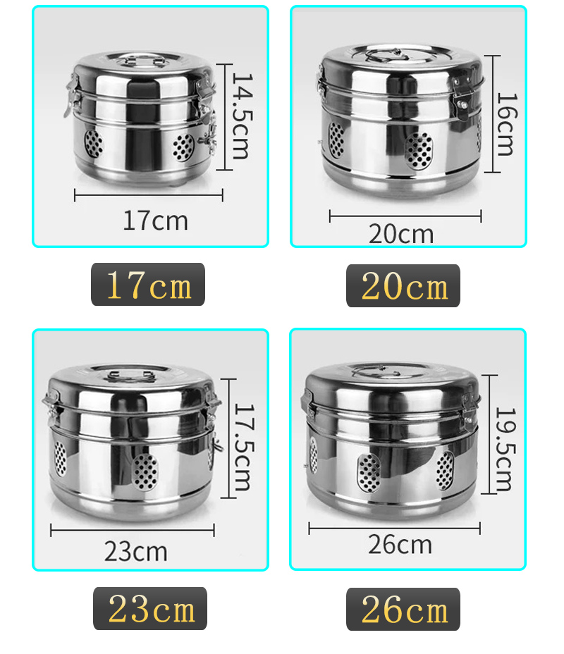 High Grade Stainless Steel Manual Sterilization Drums Lightweight Durable Reusable Surgical Use Hot Sale
