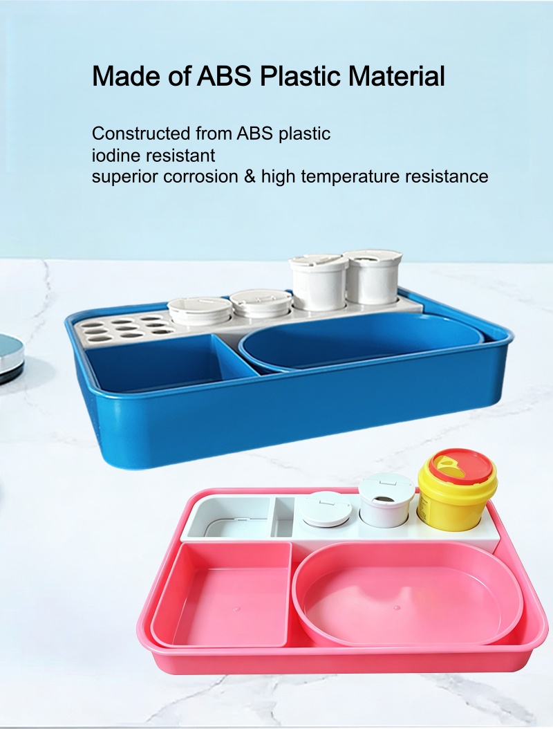 Nuoan medical 3 Holes Medical ABS Drug Infusion Tray Disinfection Tray Hospital Disinfection Tray Nurse Clinic Drug Tray