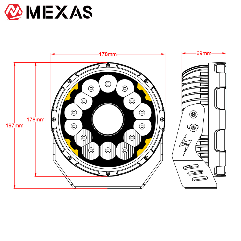 R15 PRO 7" 160W Off-road SUV Auxiliary headlight Kit Single-Beam LED Spotlight w/ DRL