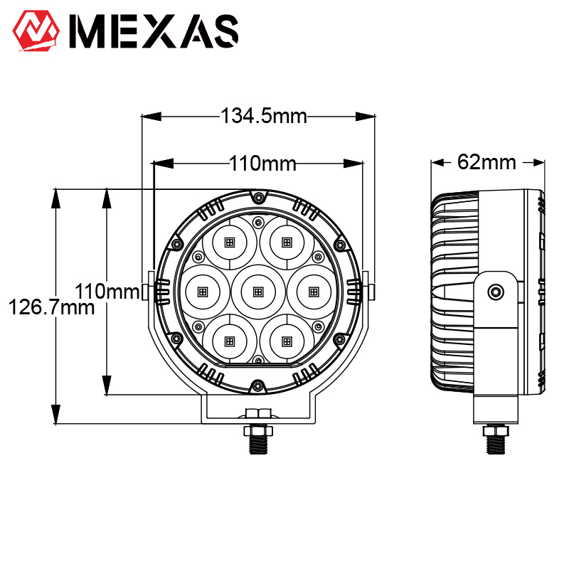 R7 MAX 4.3" 105W Motorcycle LED Spotlight Auxiliary Light