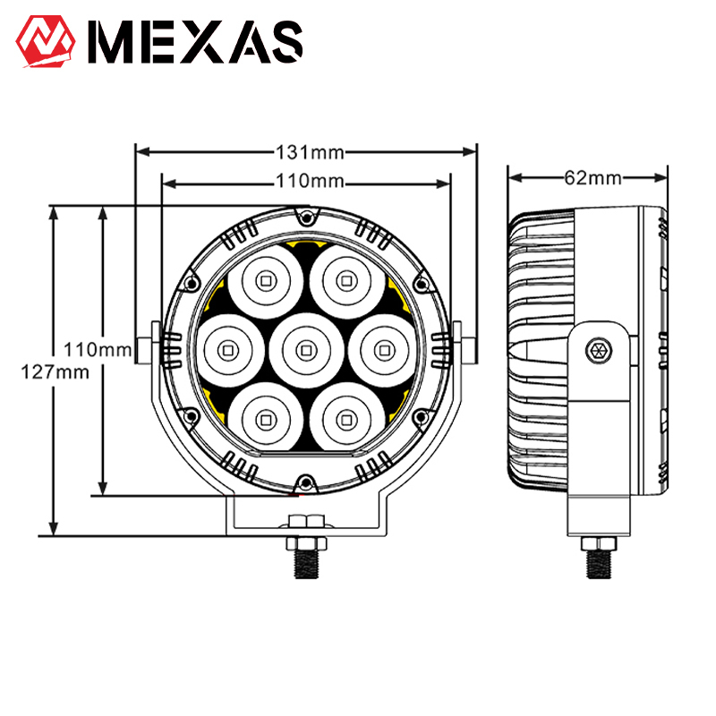 R7 MAX Plus 4.3" 105W ADV Motorcycle Auxiliary Light LED Spotlight Kit