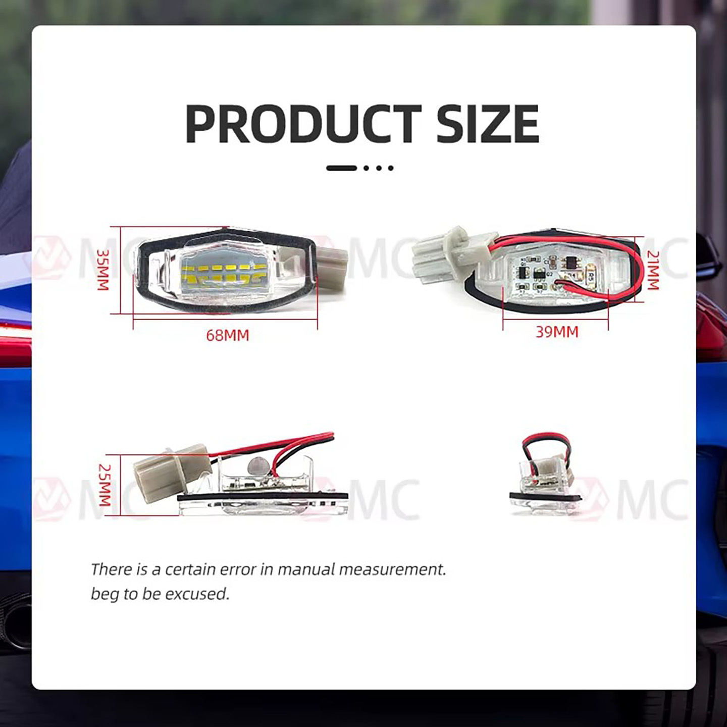 LED License Plate Light for Honda Accord City Civic Legend Odyssey Pilot MR-V