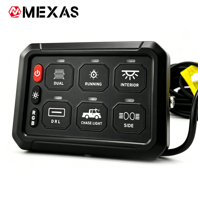 6-Channel Wired Version Switch Panel Assembly Off Road Light Controller
