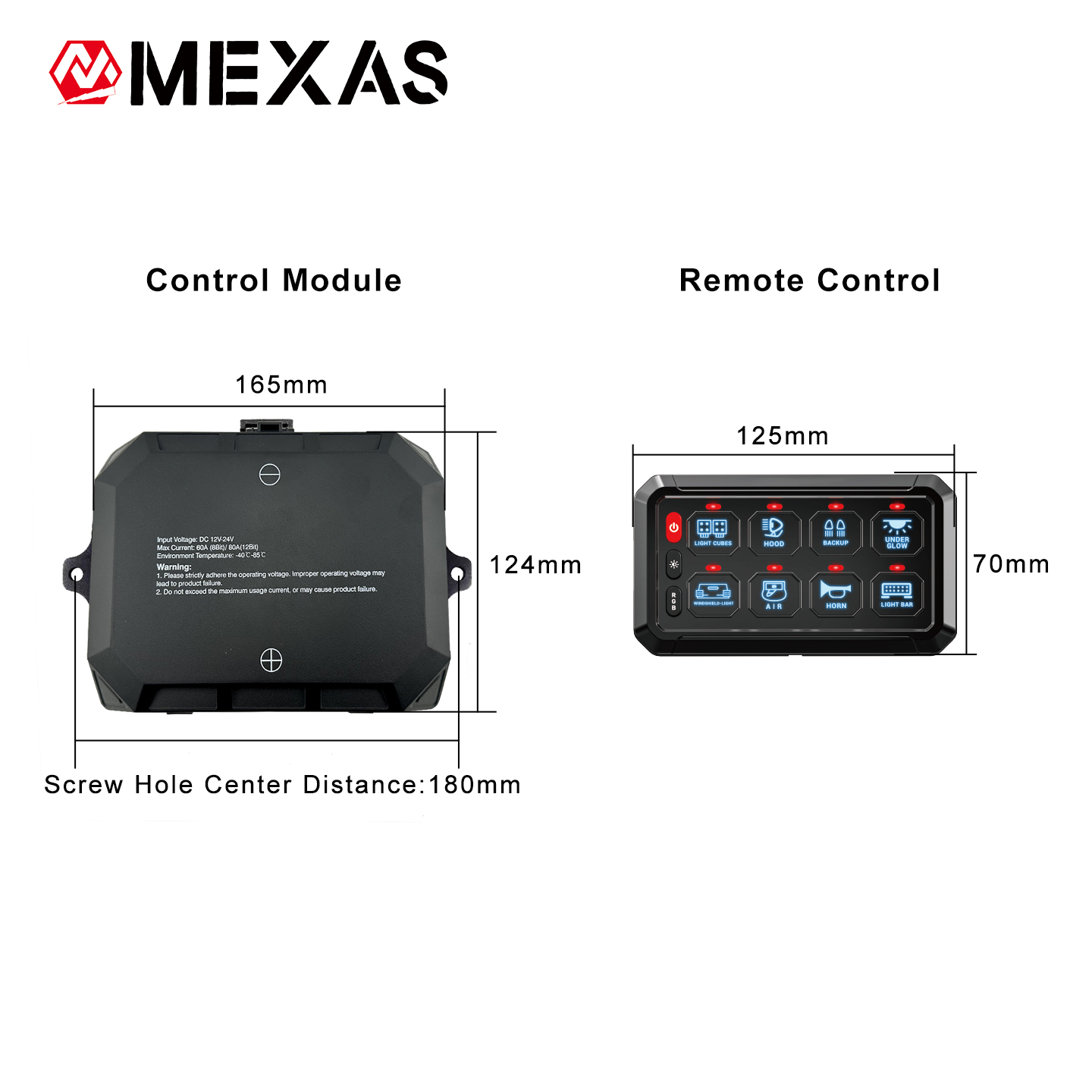 8-Channel Wireless Version Switch Panel Assembly Wide Application for Off-road SUV UTV Truck Boat