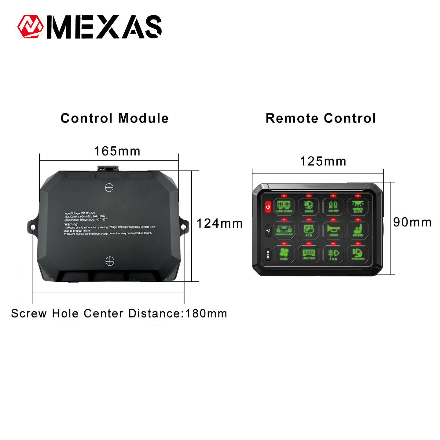 12-Channel Wireless Version Switch Panel Control LED Auxiliary System for Car Truck Boat