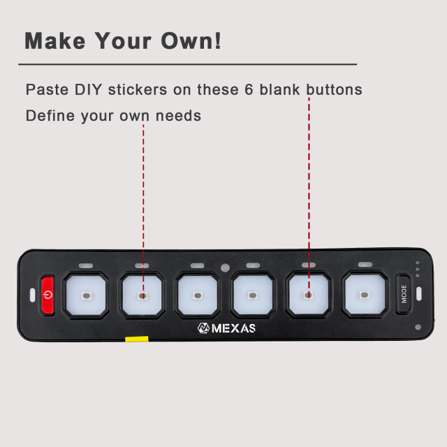 6 Gang Slim Series Wireless Switch Panel Controller for Vehicle Auxiliary Lights & Electrical Devices