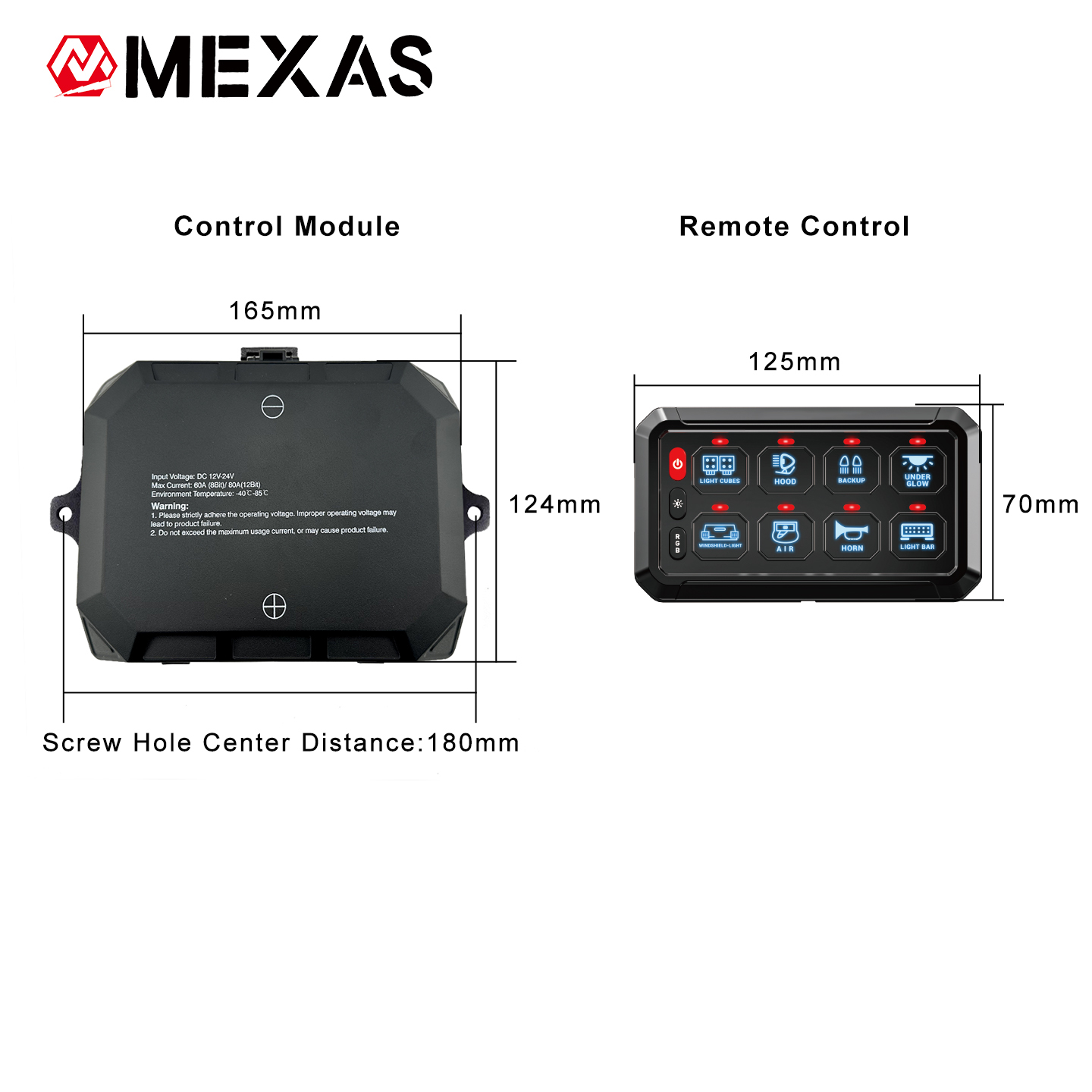 8-Channel Wired Version Switch Panel Controller for 12V & 24V Vehicles