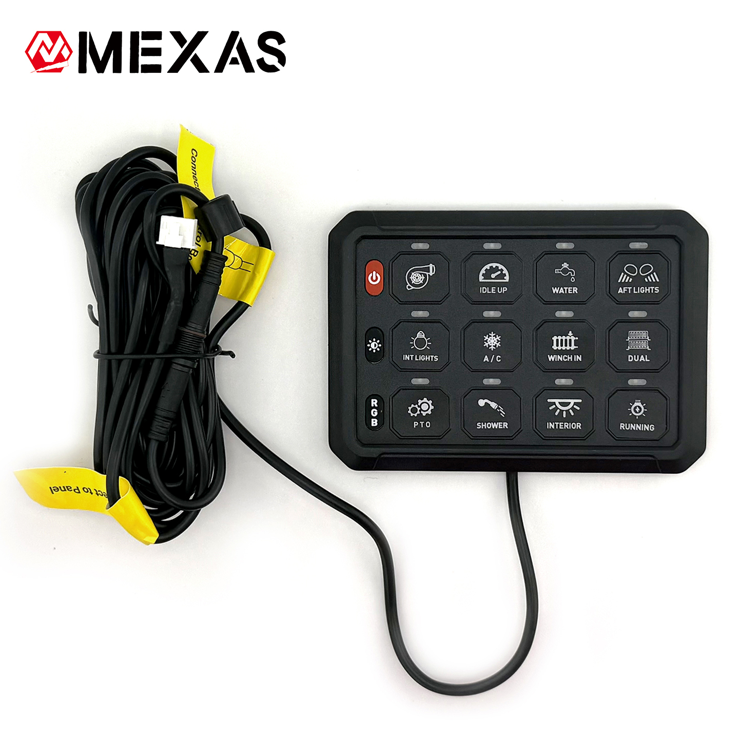 12-Channel Wired Version Switch Panel Controller Assembly for 12V & 24V Vehicles