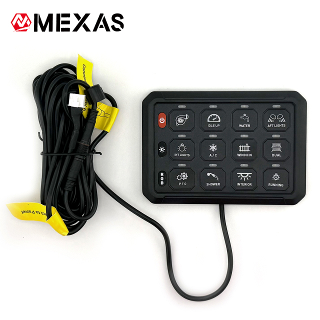 12-Channel Wired Version Switch Panel Controller Assembly for 12V & 24V Vehicles