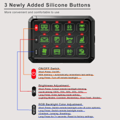 12-Channel Wired Version Switch Panel Controller Assembly for 12V & 24V Vehicles