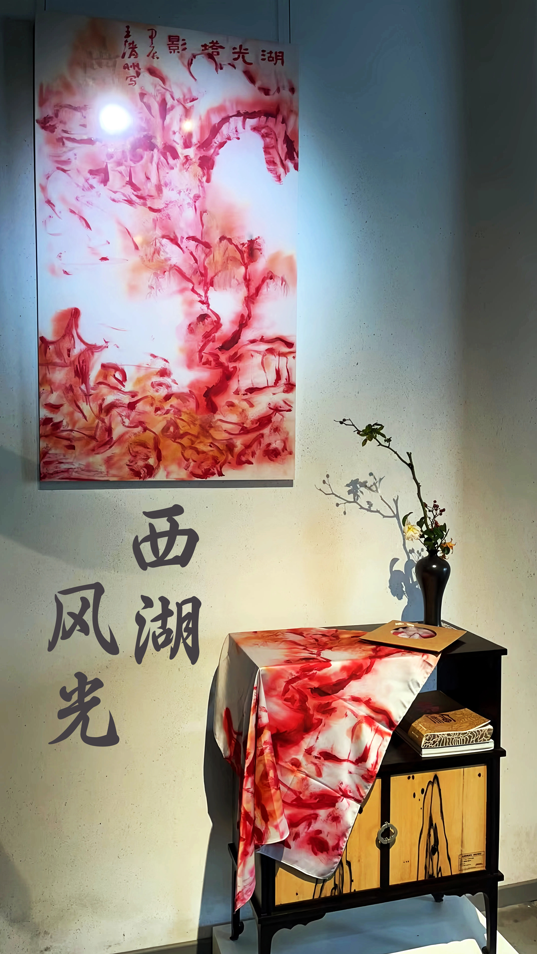 Lake Reflection and Pagoda Shadow Silk Scarf,UnNamed Art,Lake Reflection Silk Scarf | Chinese Art Wearable Gift