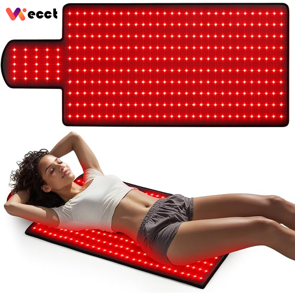 36.3"*15.8" Body Red Light Therapy Mat, Eligible Red Light Therapy Blanket, 325pcs 2in1 LEDs(660nm& 850nm), Premium Leather, Adjustable Timer & Intensity
