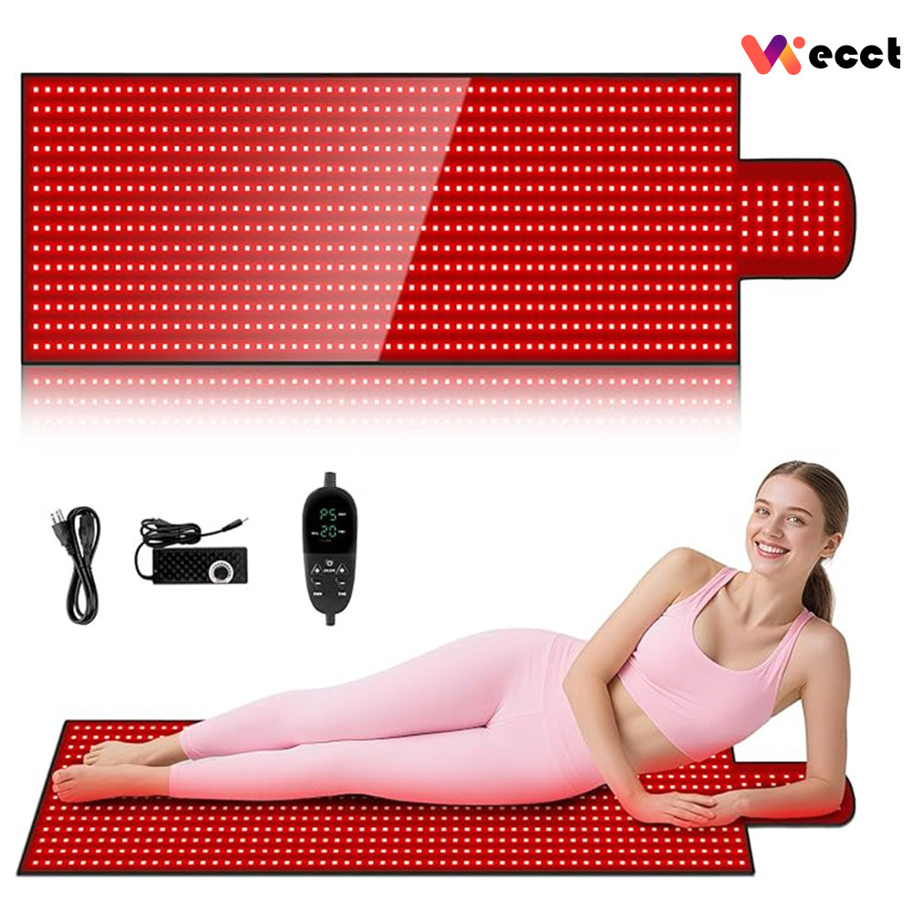 65"x20.5" Body Red Light Therapy Mat, Eligible Red Light Therapy Blanket,875pcs Dual Wavelength LEDs(660nm& 850nm), Premium Leather, Adjustable Timer & Intensity