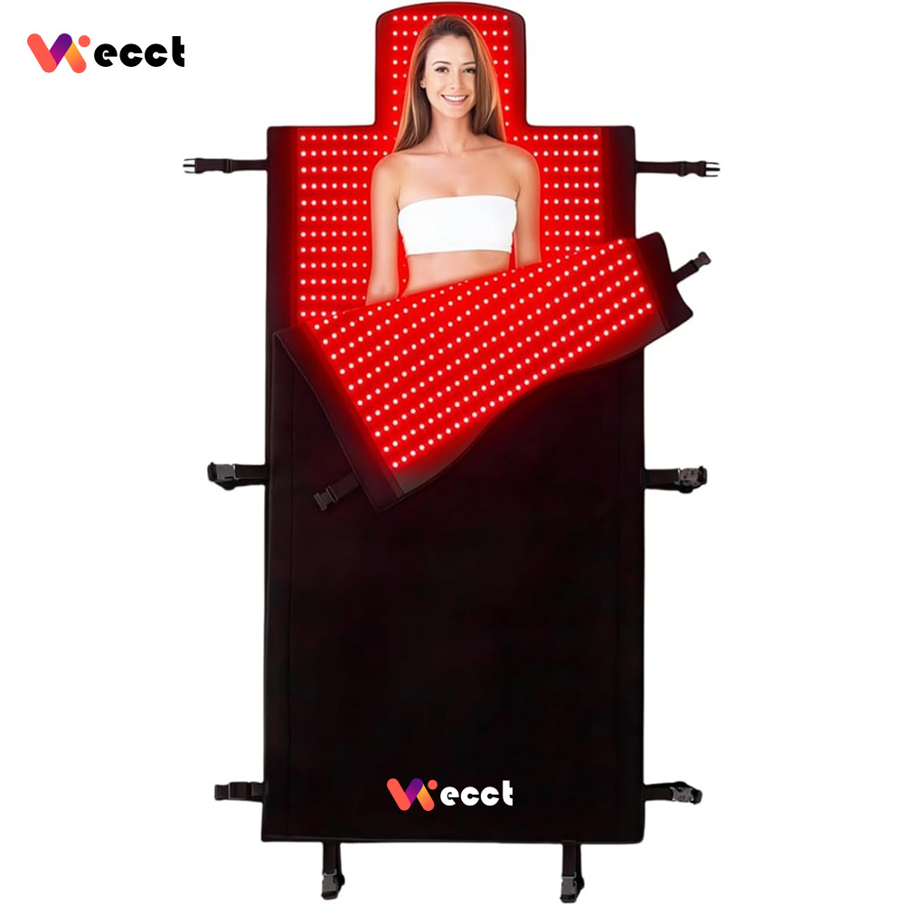 2025 Upgraded Dual Wavelength LED Beads 660nm&850nm Red Light Therapy Blanket Full Body, Used to Face and Body Pain Relief Skin Health Personal Care, 75" x 35'' (Black)