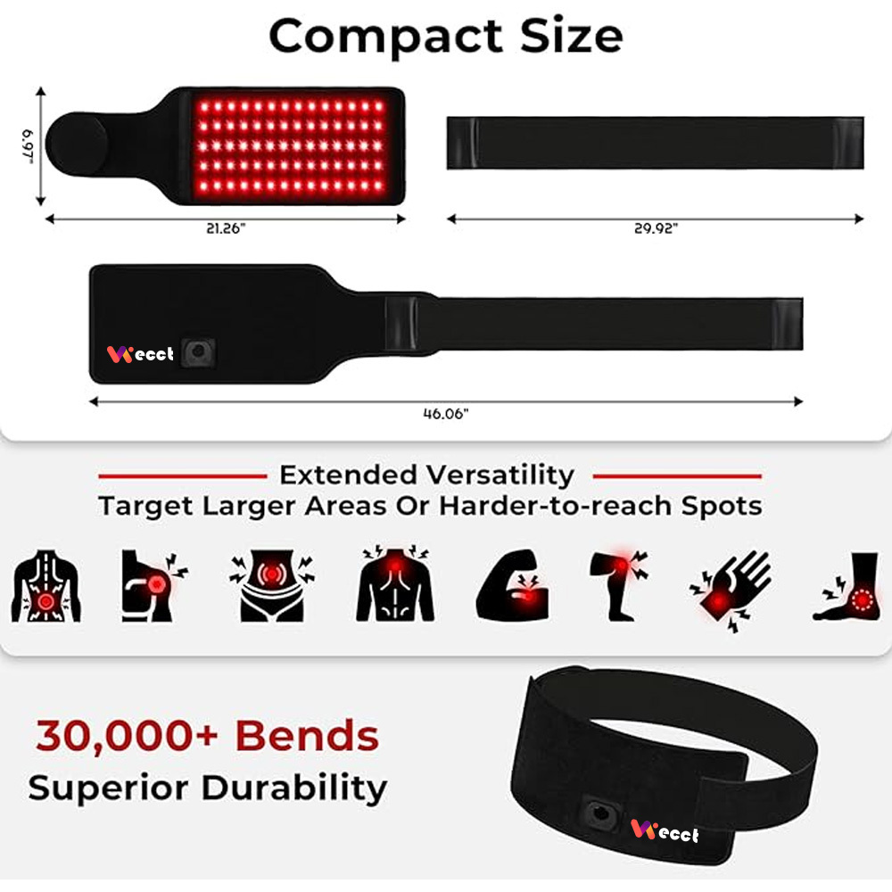22.1” x 7.1” Body Red Light Therapy Mat, Eligible Red Light Therapy Blanket, 70pcs 2in1 LEDs(660nm& 850nm) with Extension Belt