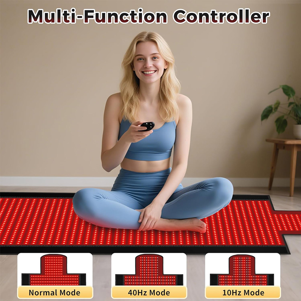 Body Red Light Therapy Mat, Eligible Red Light Therapy Blanket, 2in1 LEDs(660nm& 850nm), Premium Leather, Adjustable Timer & Intensity 195x60cm 1370 LEDs