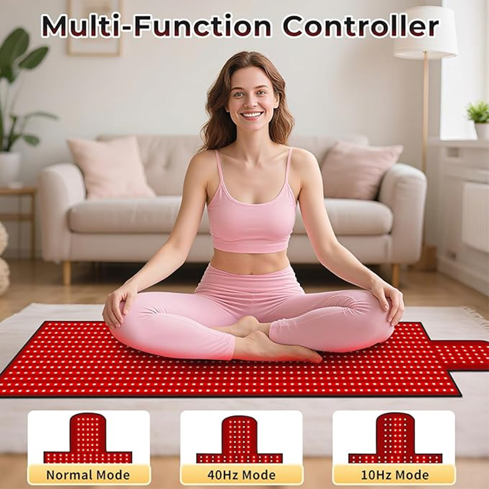 65"x20.5" Body Red Light Therapy Mat, Eligible Red Light Therapy Blanket,875pcs Dual Wavelength LEDs(660nm& 850nm), Premium Leather, Adjustable Timer & Intensity