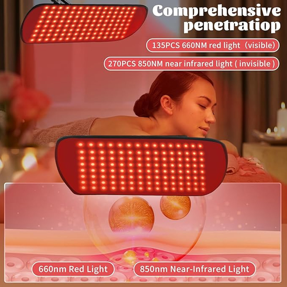 135 Red Light Therapy for Face and Body, Multifunction Red Light Therapy with Stand, Dual Different LEDs(660nm& 850nm) Light with Belt and Stand