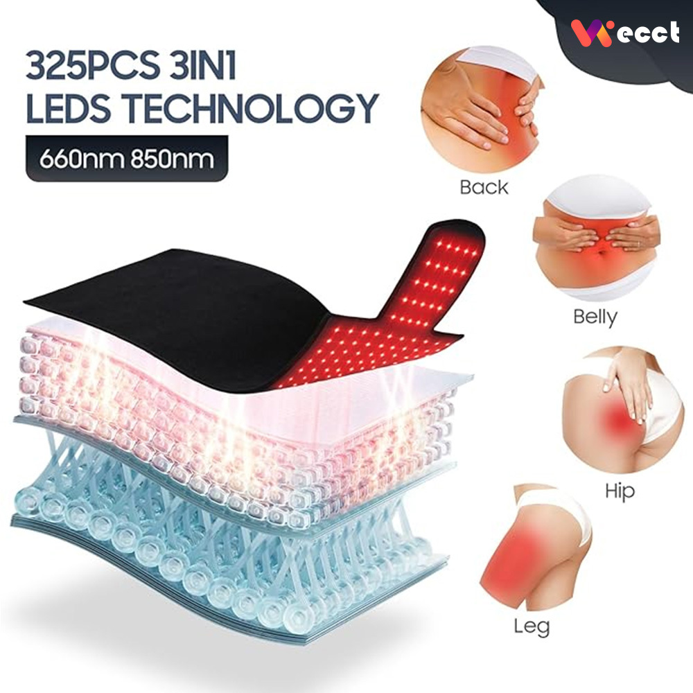 36.3"*15.8" Body Red Light Therapy Mat, Eligible Red Light Therapy Blanket, 325pcs 2in1 LEDs(660nm& 850nm), Premium Leather, Adjustable Timer & Intensity