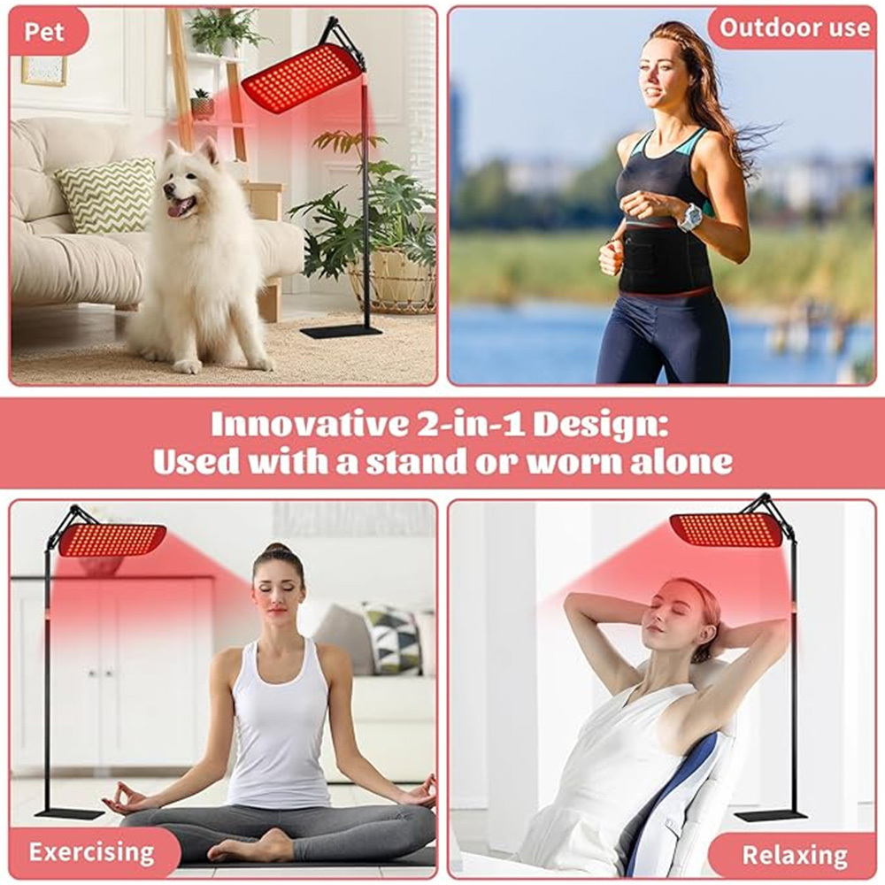 135 Red Light Therapy for Face and Body, Multifunction Red Light Therapy with Stand, Dual Different LEDs(660nm& 850nm) Light with Belt and Stand