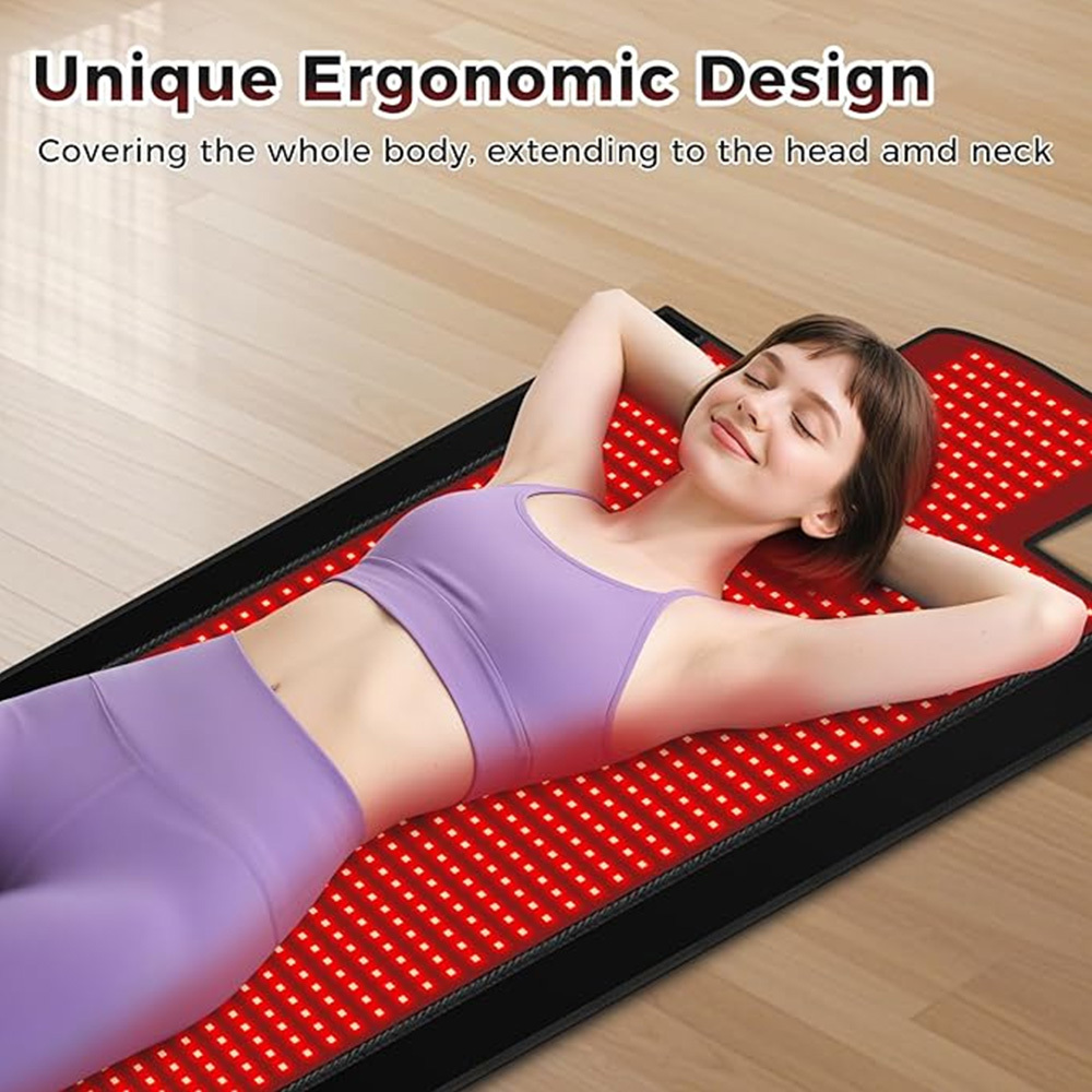 Body Red Light Therapy Mat, Eligible Red Light Therapy Blanket, 2in1 LEDs(660nm& 850nm), Premium Leather, Adjustable Timer & Intensity 195x60cm 1370 LEDs