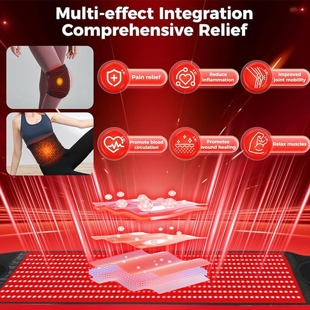 Red Light Therapy for Body, 600 LEDs Infrared Light Therapy for Shoulder Waist Muscle, Upgraded 660nm Red Light Near Infrared Light Therapy Belt