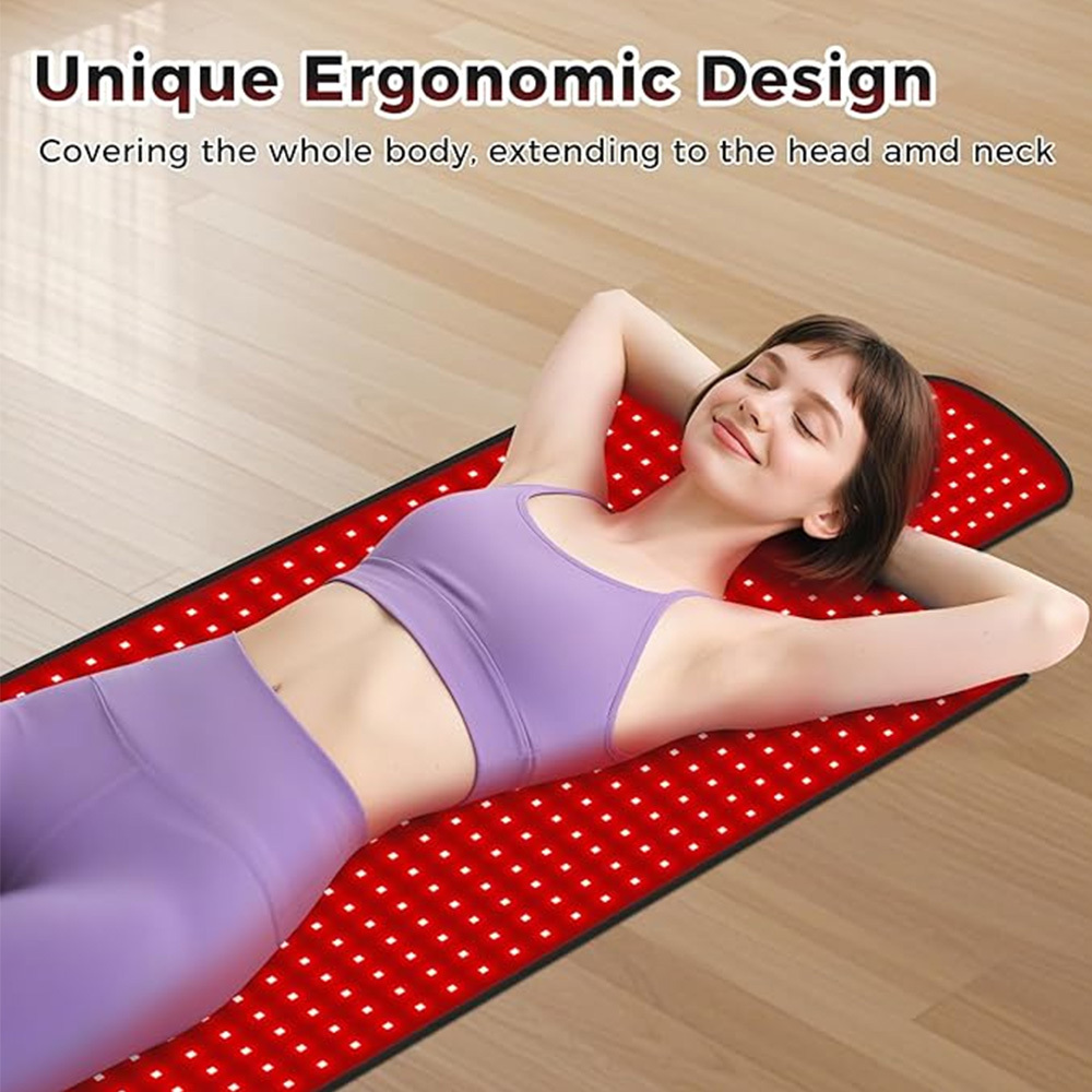 body red light therapy pad, qualified red light therapy blanket 770 dual-wavelength LED lights high-grade leather, adjustable timer and intensity