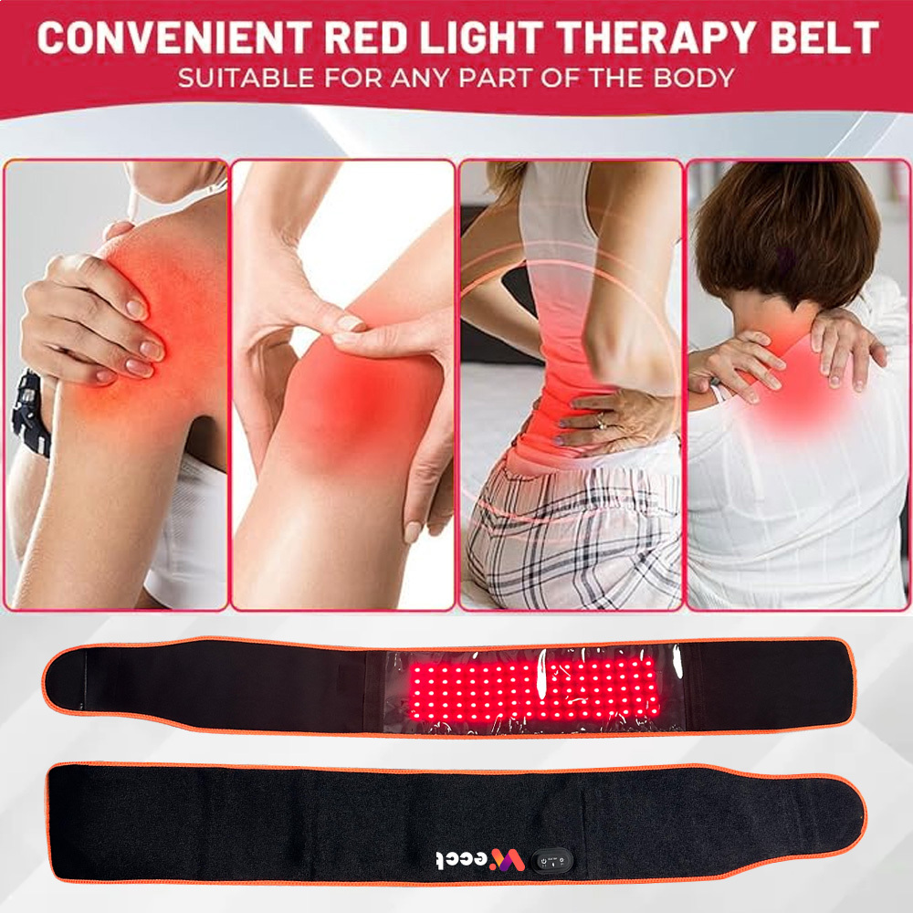 Red Light Therapy Infrared Light Therapy Pad for Body Pain NIR Deep Therapy for Back Knee Hands Feet Relief Portable 660nm 850nm Home Heating Light Therapy Wrap Belt Gift for Women Men