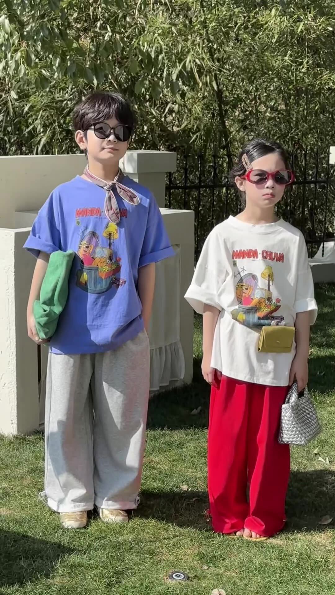 末小蒙童T恤2026春季男童女童韩版卡通字母印花上衣儿童圆领短袖