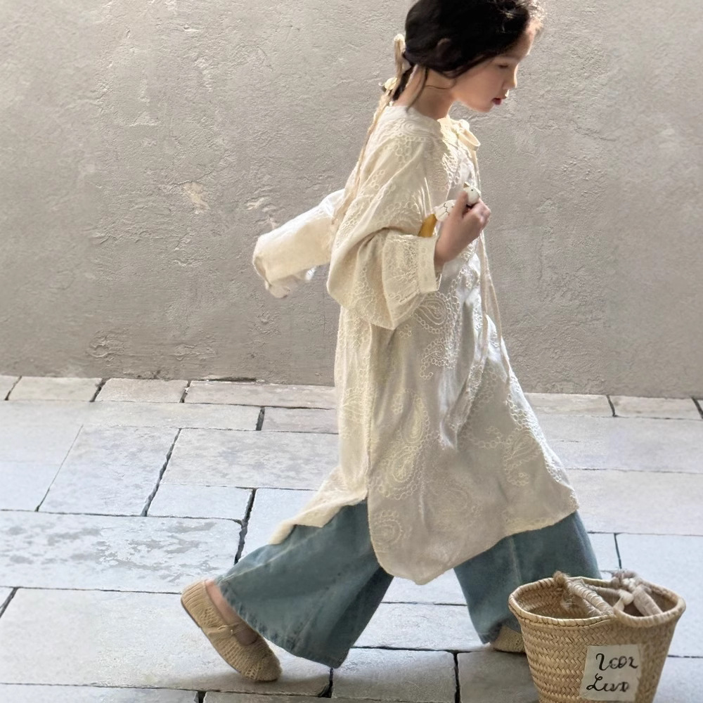 童裙2026春款女童韩版纯色休闲连衣裙儿童长袖系带文艺裙子末小蒙