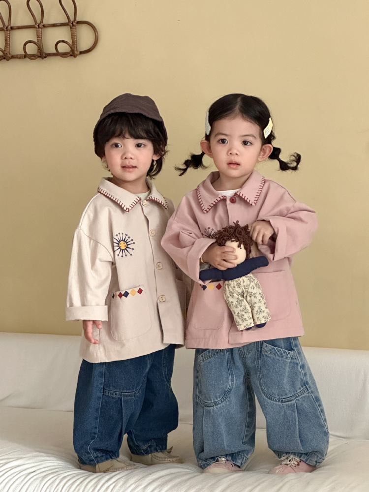 儿童牛仔裤子女童春秋季2026新款春装宽松男童弯刀裤宝宝休闲长裤