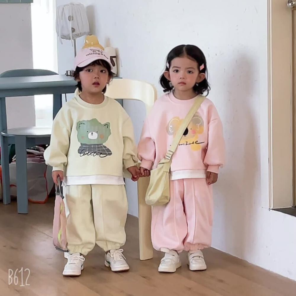 儿童春秋款套装假两件男童女童运动卫衣2026新款春季宝宝休闲衣服