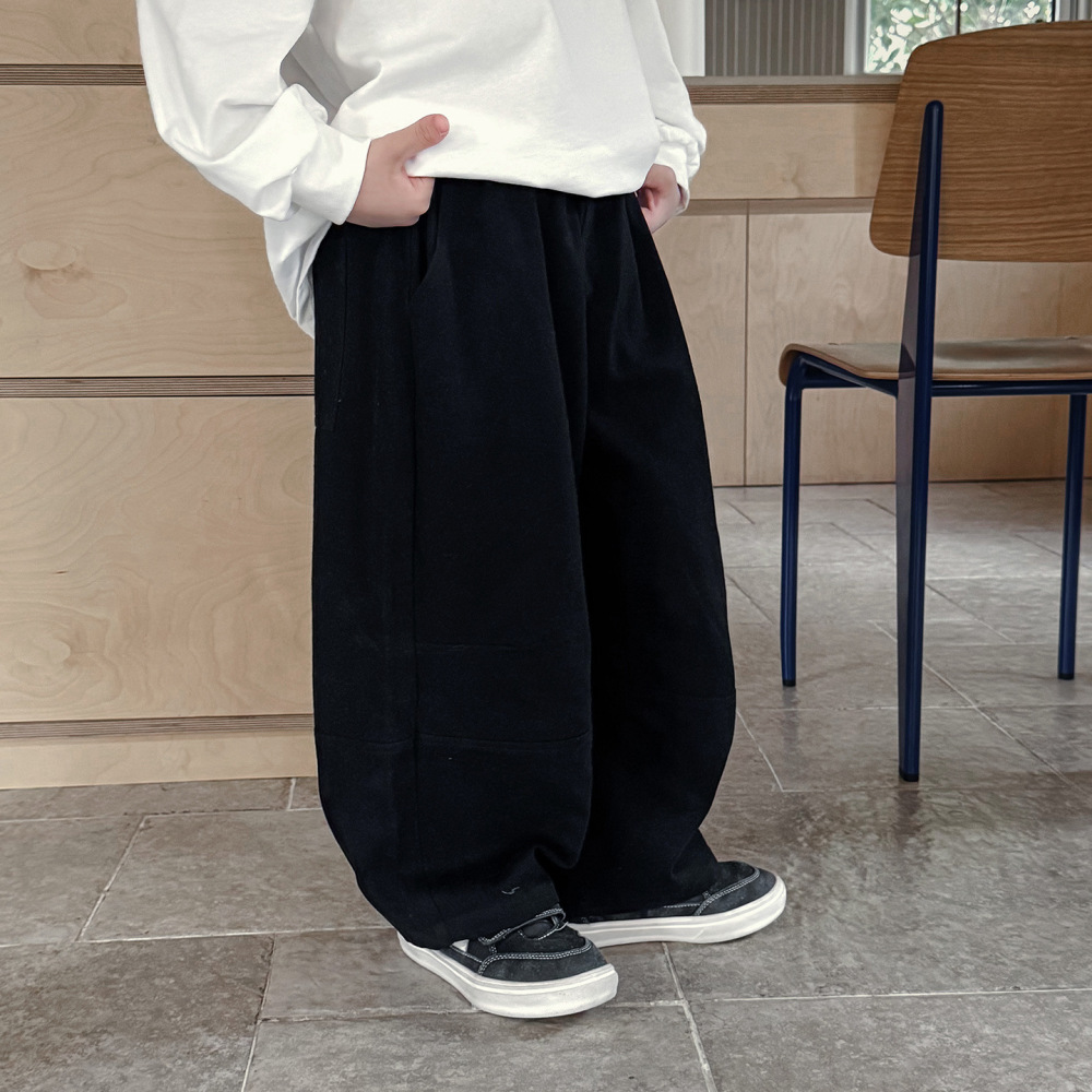 童酷2026男童春季新款韩版拼接中小童长裤百搭纯色宽松儿童休闲裤