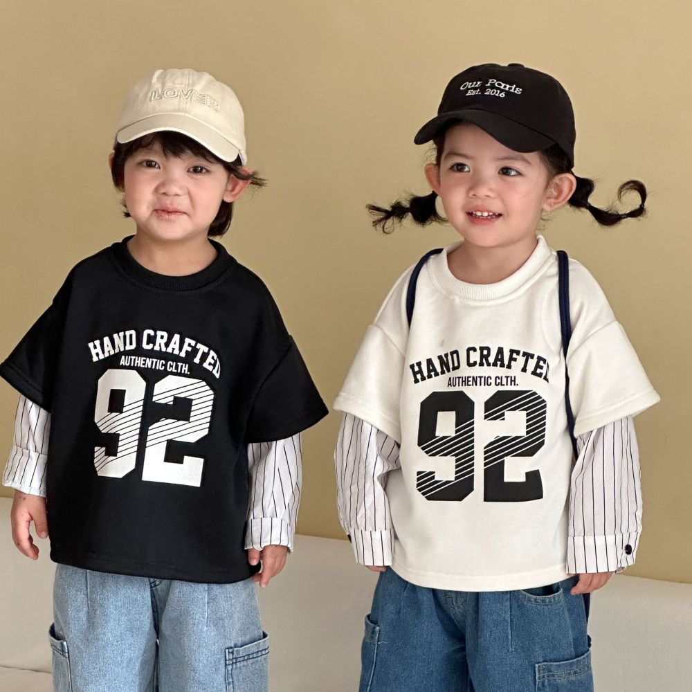 儿童卫衣春秋季假两件运动女童2026新款男童春装宝宝长袖T恤上衣