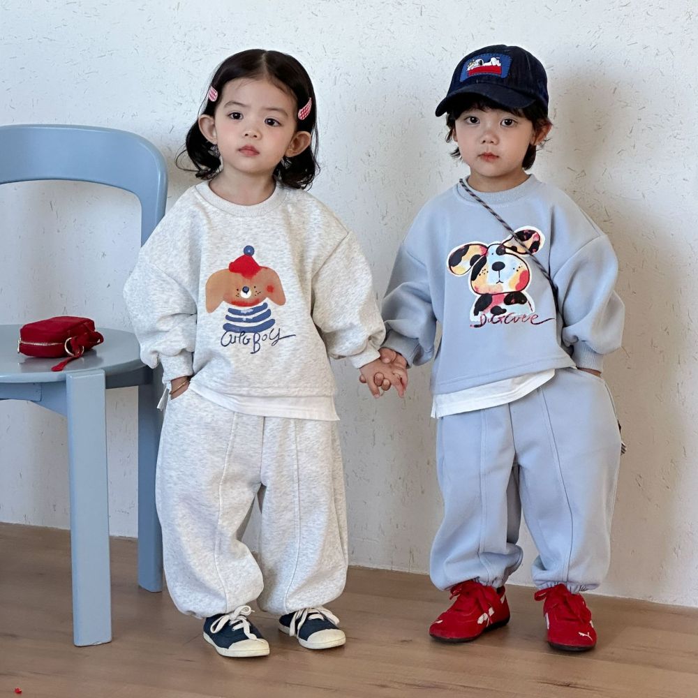 儿童春秋款套装假两件男女童卡通运动卫衣新款春季宝宝休闲衣服