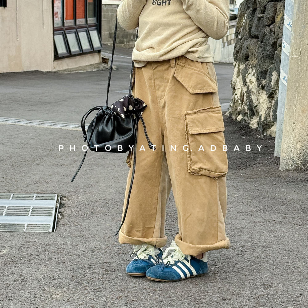 2026童装春装儿童秋季韩版拼接卫裤工装裤女童男童秋款童裤子7020