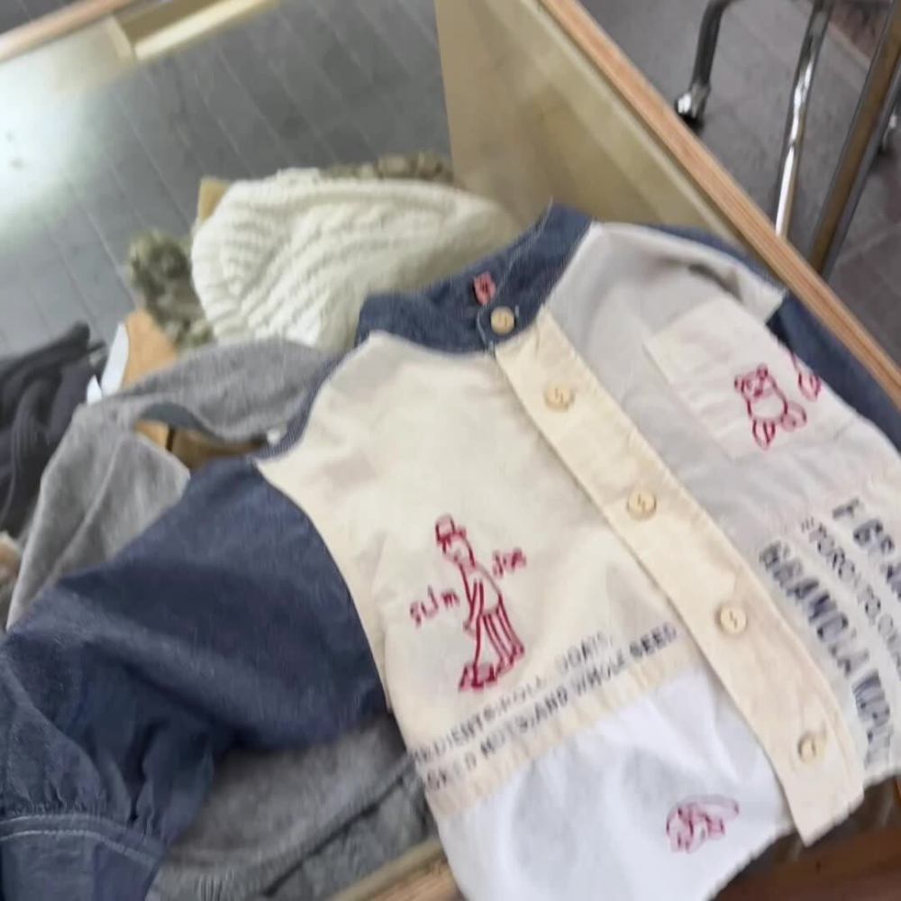 2026湖州织里童装春款新款儿童春装韩版刺绣女童衬衫男童上衣7033
