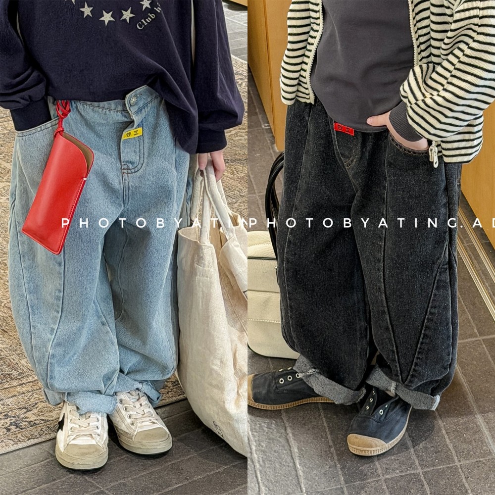 2026春季童装新款 儿童韩版春装牛仔长裤 男童女童裤哈伦裤子7018