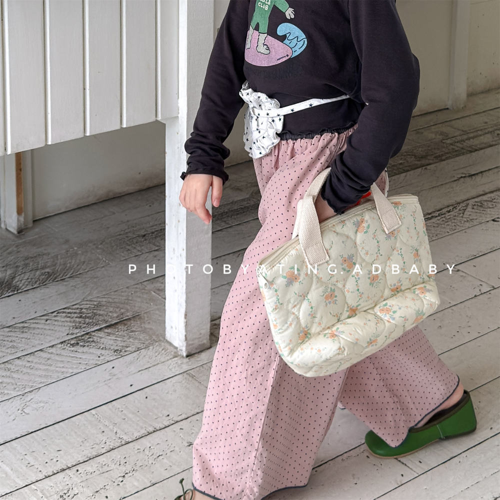 2026湖州织里童装儿童韩版春款花边阔腿裤九分裤女童春装裤子7006